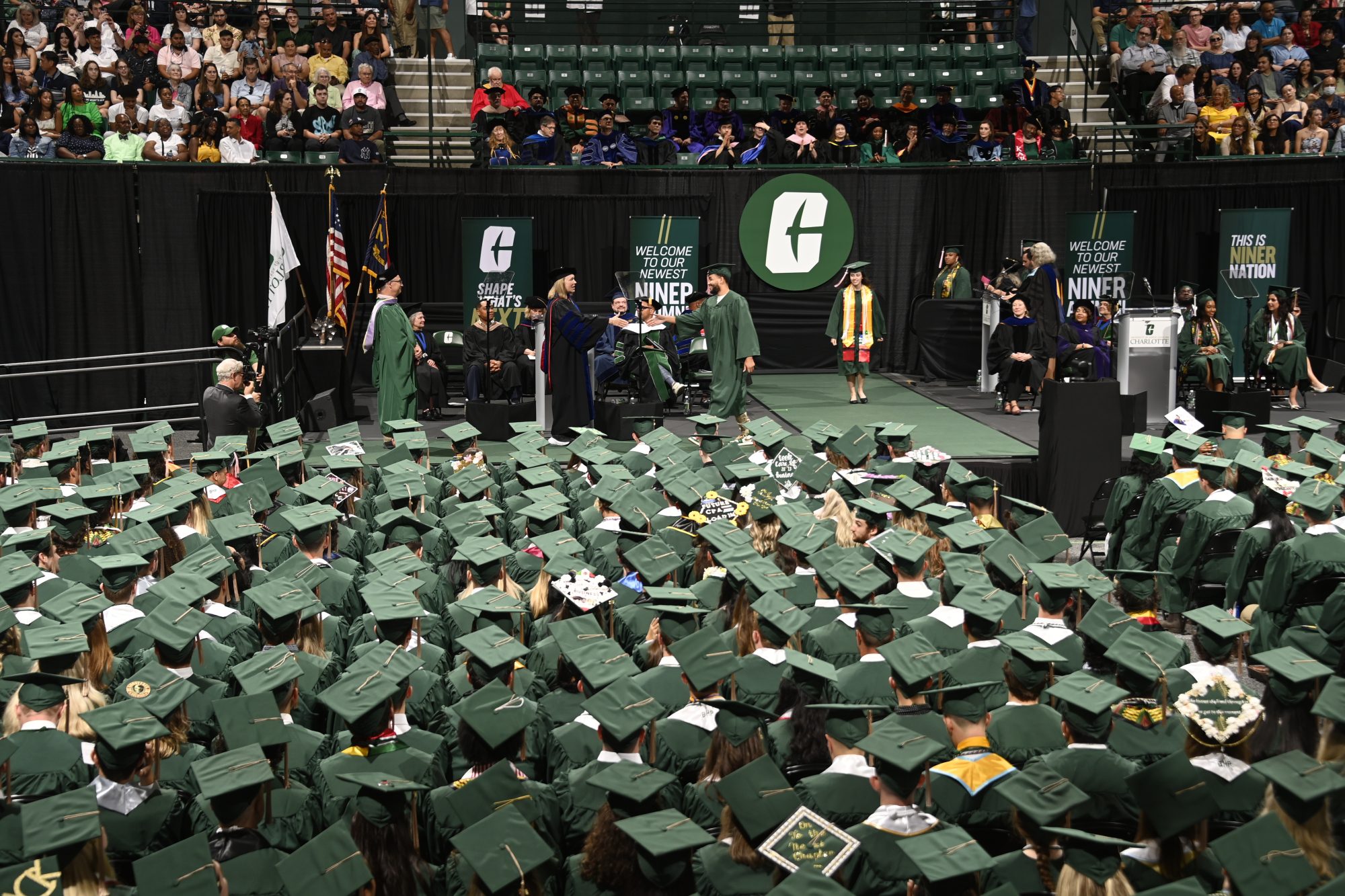 Saturday afternoon commencement ceremony.