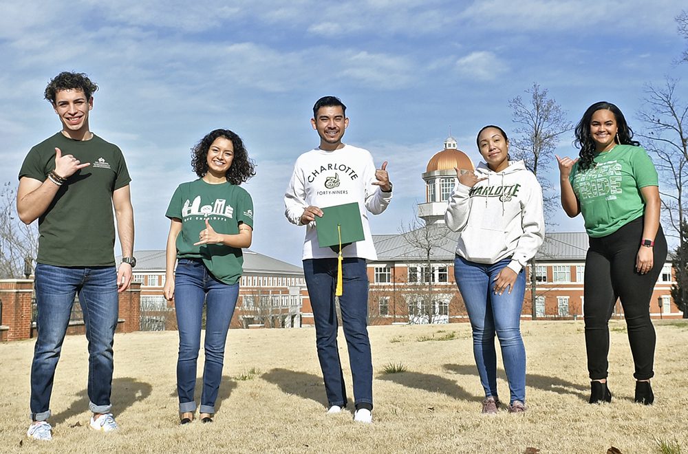 Latinx Niners Carlos Chavez Ramirez, Claudia Martinez, Francisco Guzman, Stacy Fernandez and Ashley Urena