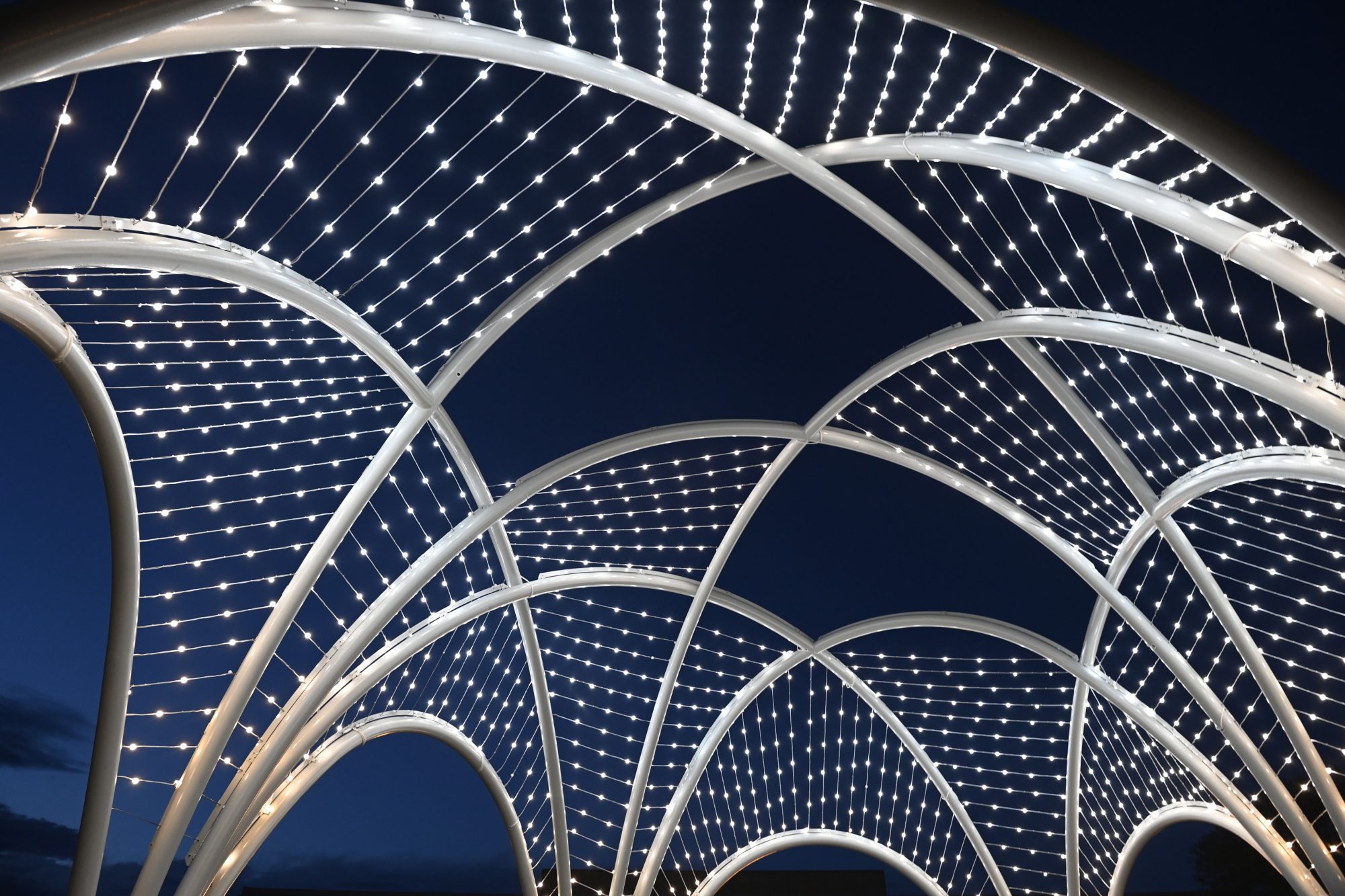 Artistic view of the April 30 Memorial at night.