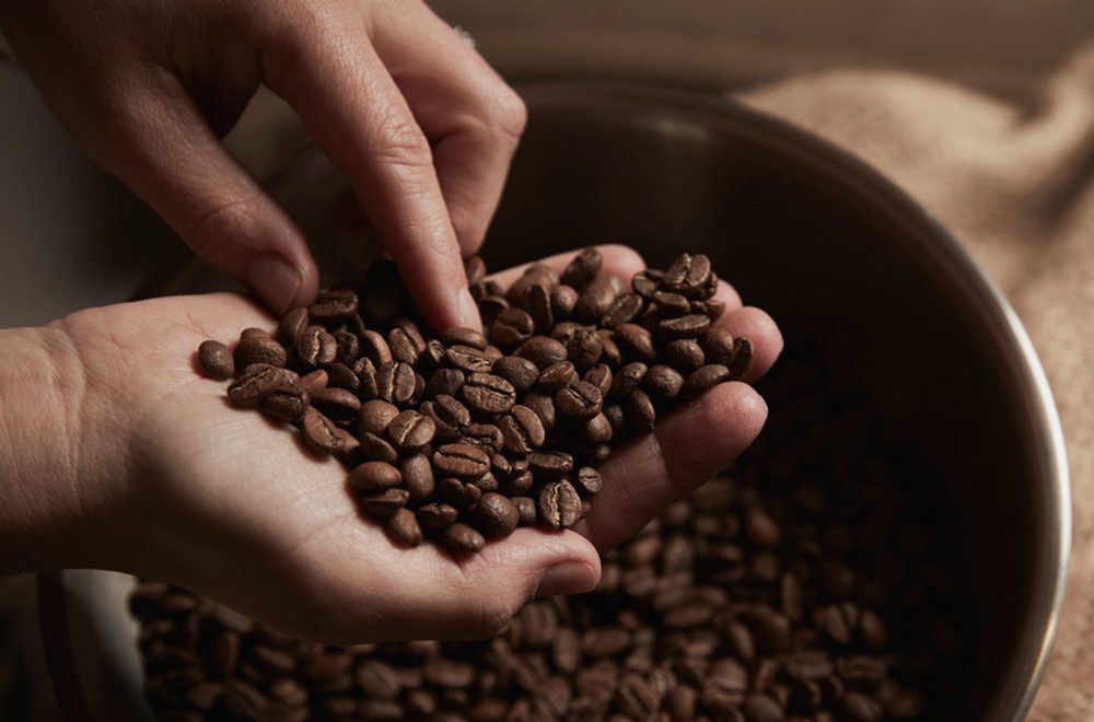 Close up of coffee beans