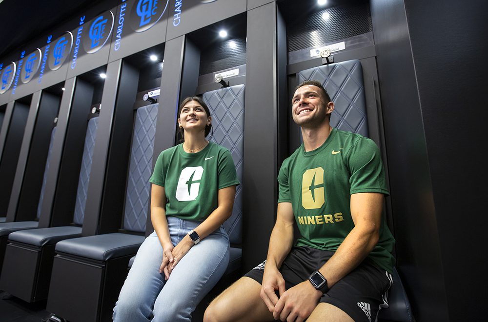 The Bronicos in the Charlotte FC locker room