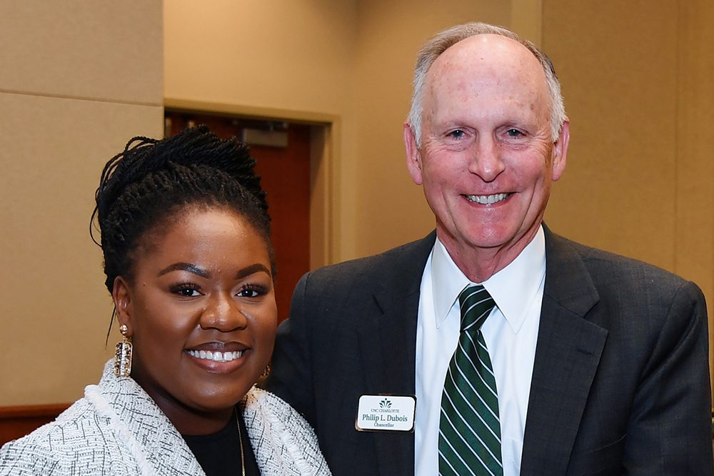 Niayai Lavien, UNC Charlotte Student Body President 2018-19 and Chancellor Dubois