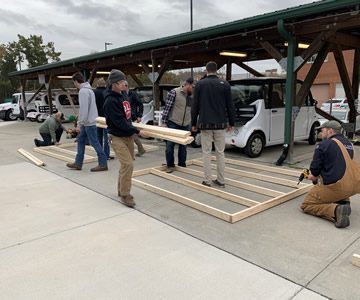 Student build mock rooms