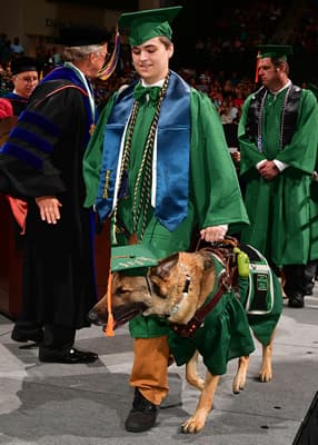 Taylor Marceau with service dog Czar